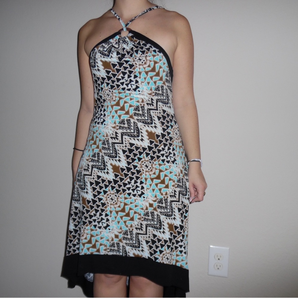 Geometric Halter Dress